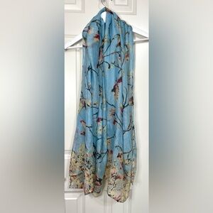 Gerinly Floral Birds Print Scarf